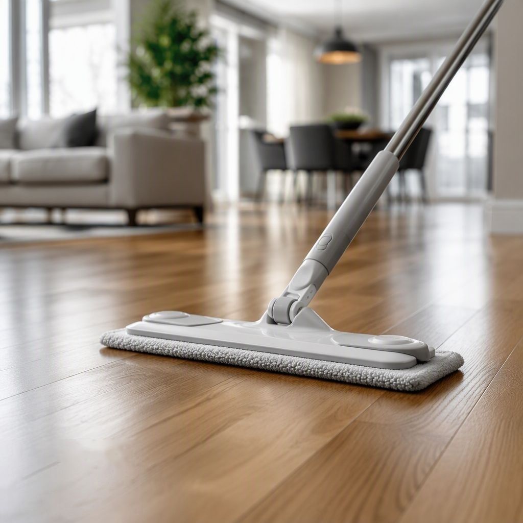 Commercial Flat Mop System with 4 Reusable Pads