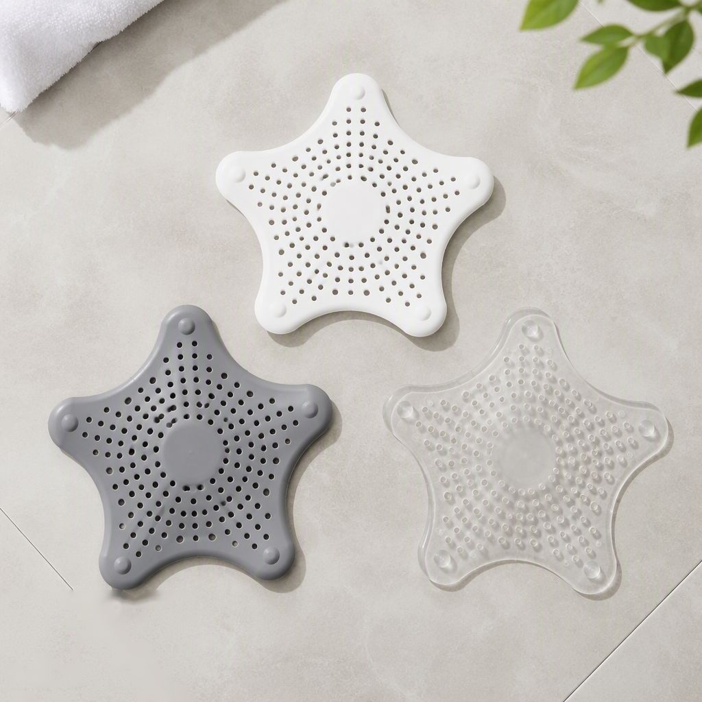 Drain Hair Catcher Silicone Star 3-Pack